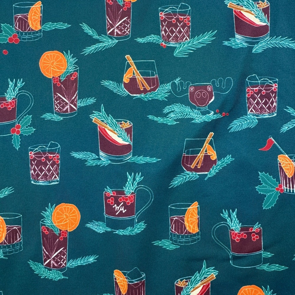 William Murray Polo Shirt Medium Green Holiday Cocktail Golf Print - Picture 5 of 9